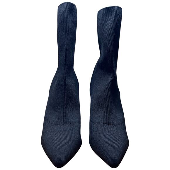 OLIVIA FERGUSON Women's Size 9 Black Heeled Knit Boots Mid Calf Pointed Toe - Picture 6 of 12